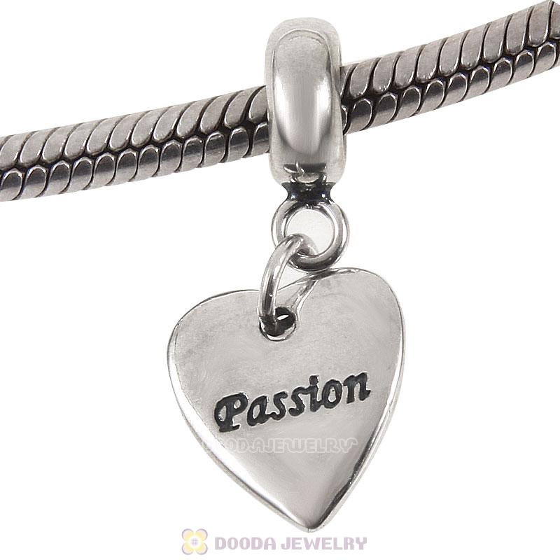 925 Sterling Silver Passion Heart Charm Pendant