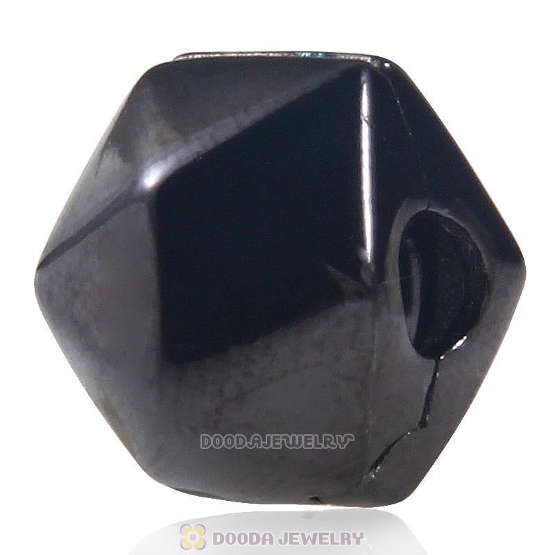 925 Sterling Silver European Rock Star Clip Bead Gun Black