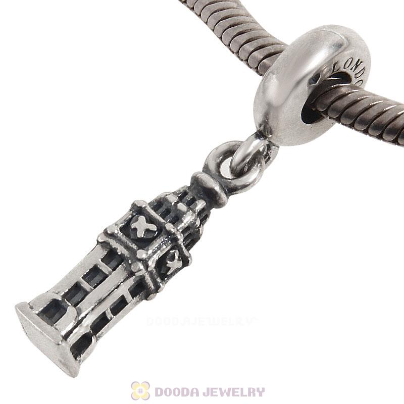 925 Sterling Silver Travel Charm London Big Ben Dangle Bead 