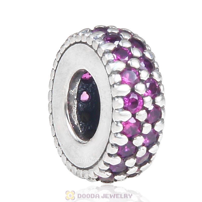 925 Sterling Silver Inspiration Within with Fuchsia CZ Spacer Bead
