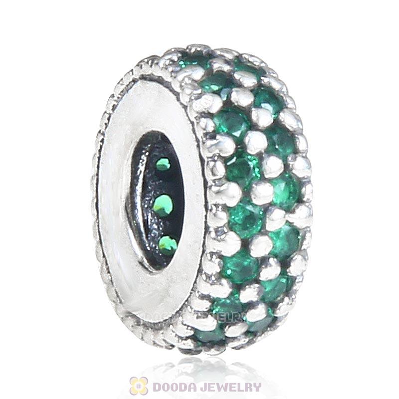 925 Sterling Silver Inspiration Within with Emerald CZ Spacer Bead