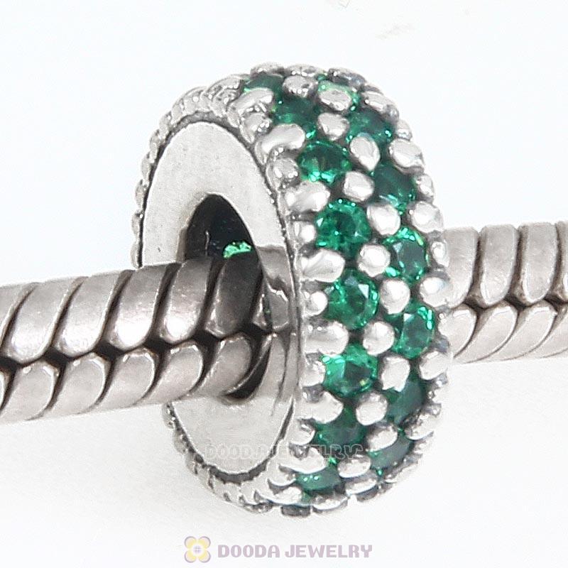 925 Sterling Silver Inspiration Within with Emerald CZ Spacer Bead