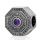 925 Sterling Silver The Wheel of Fortune Charm Bead with Stone European Style