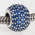 925 Sterling Silver Blue Pave Lights with Lt Sapphire CZ Bead