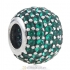 925 Sterling Silver Green Pave Lights with Emerald CZ Bead