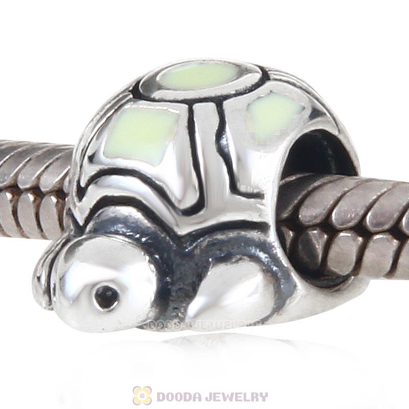 European Style Silver Beads Enamel Tortoise