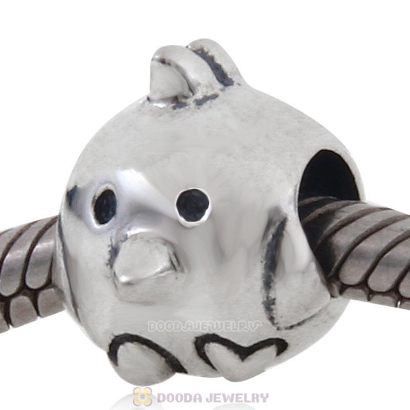 925 Sterling Silver Charming Chicken Bead 
