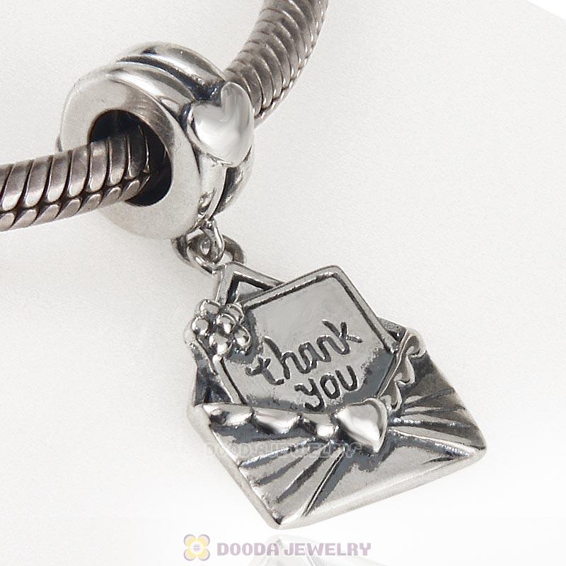 925 Sterling Silver Thank You Envelope Dangle Charm