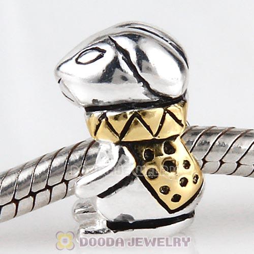 Gold Plated Sterling Silver European Style Bunny King Beads Wholesale