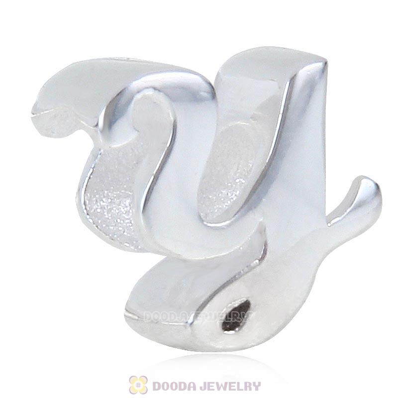 DIY 925 Sterling Silver Alphabet Letter Y Charm Beads