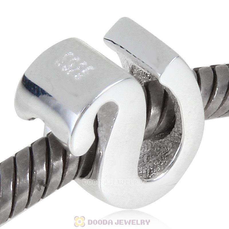 DIY 925 Sterling Silver Alphabet Letter V Charm Beads