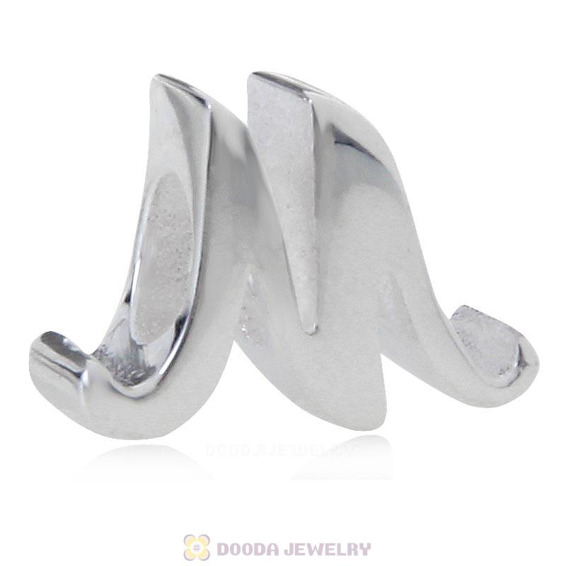 DIY 925 Sterling Silver Alphabet Letter M Charm Beads