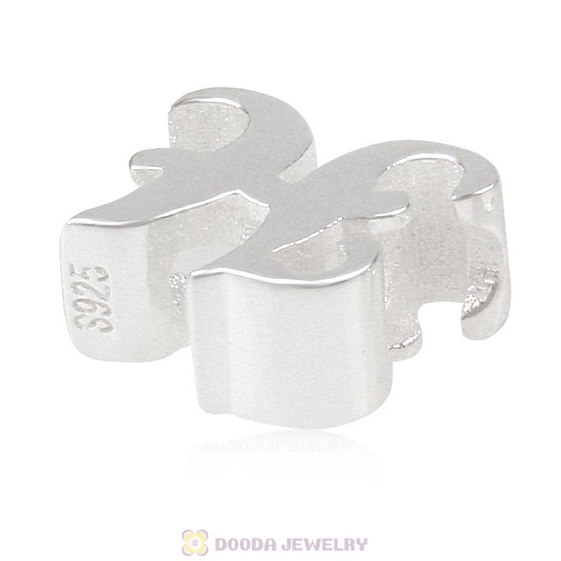 DIY 925 Sterling Silver Alphabet Letter H Charm Beads