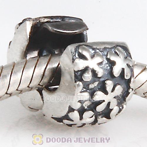 Flowers Silver Clip Beads fit European, Largehole Jewelry Bracelet
