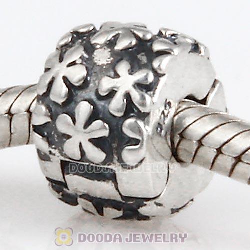 Flowers Silver Clip Beads fit European, Largehole Jewelry Bracelet