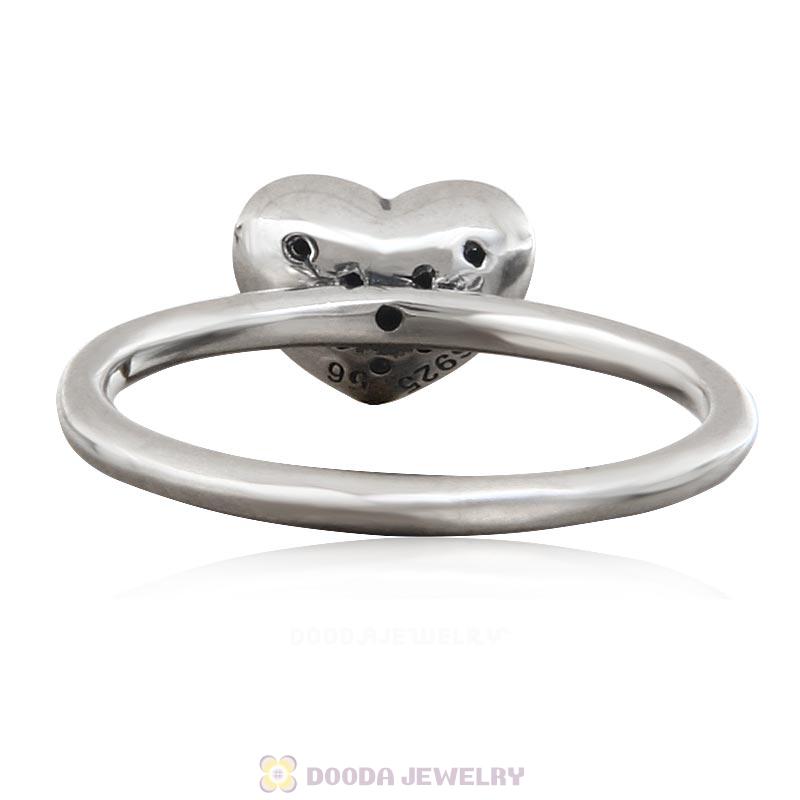 925 Sterling Silver Sparkling Love Ring with Clear CZ