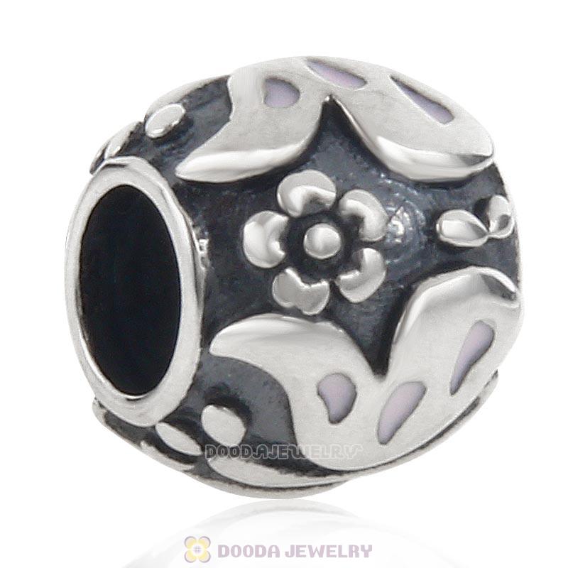 Butterfly and Flower Charm Antique 925 Sterling Silver