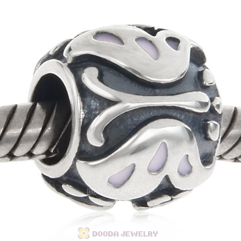 Butterfly and Flower Charm Antique 925 Sterling Silver