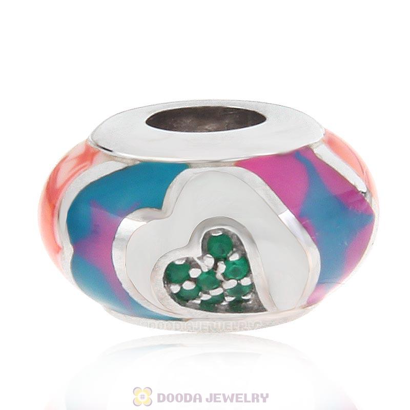 European Style Love Bead 925 Sterling Silver with Enamel