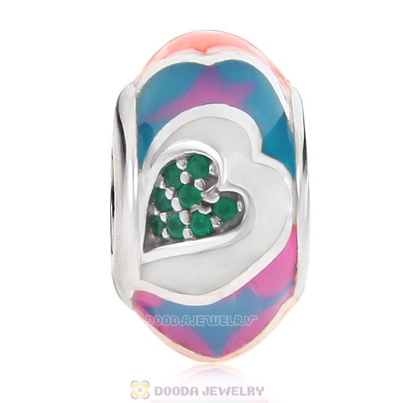 European Style Love Bead 925 Sterling Silver with Enamel