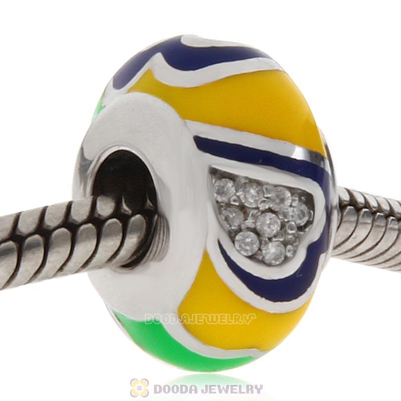 European Style Love Bead 925 Sterling Silver with Enamel