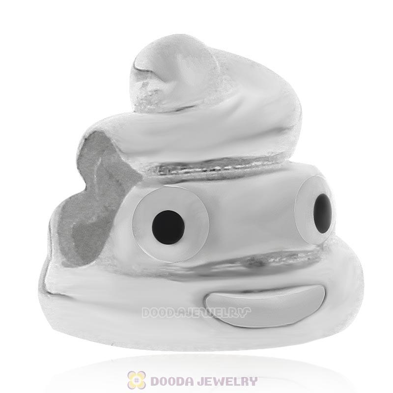 925 Sterling Silver QQ Expression Emoji Face Poop Beads