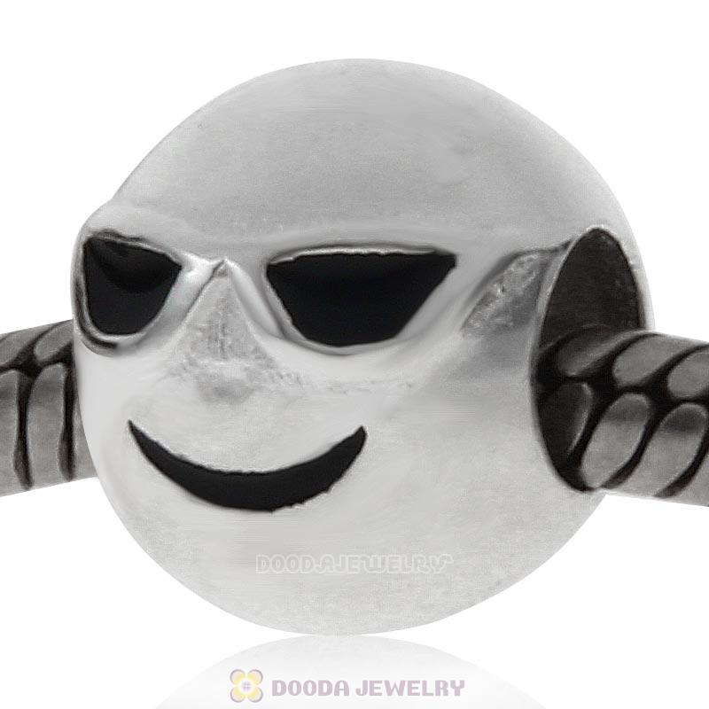 925 Sterling Silver QQ Emoji Proud Face Beads