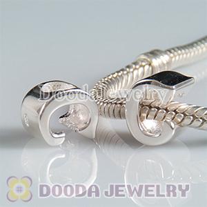 Letter C Charms European Style Sterling Silver Beads