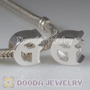 Letter G Charms European Style Sterling Silver Beads
