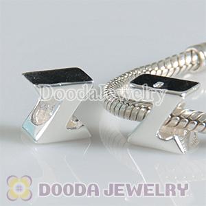 Letter Z Charms European Style Sterling Silver Beads