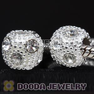 925 Sterling Silver European Style Charm Beads with Stone