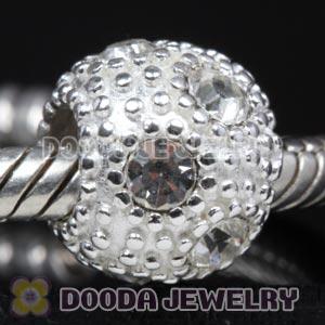 925 Sterling Silver European Style Charm Beads with Stone