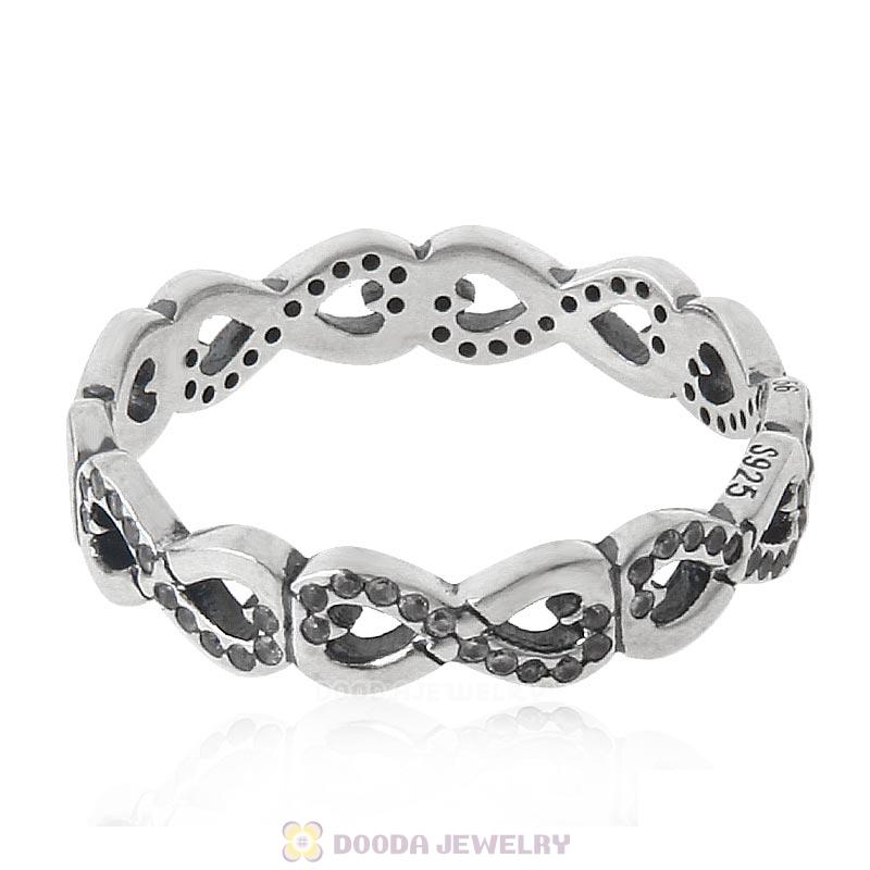 925 Sterling Silver Infinite Love Ring with Clear CZ