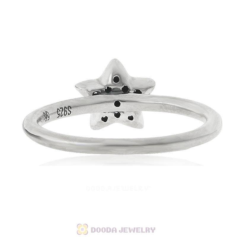 925 Sterling Silver You Are Star Ring with Clear CZ