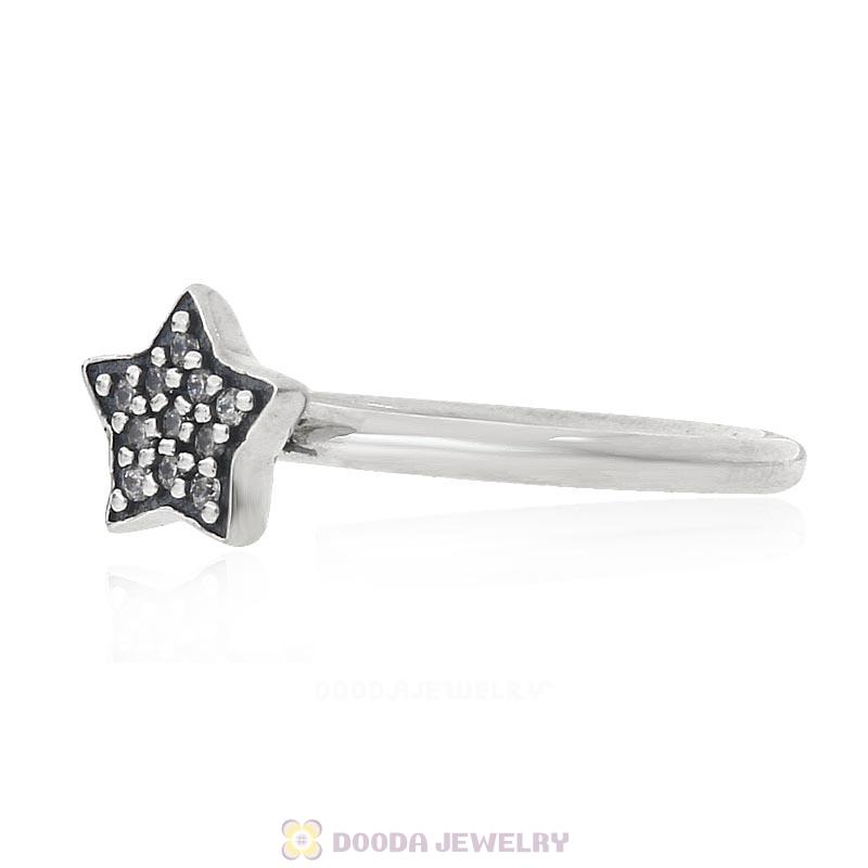 925 Sterling Silver You Are Star Ring with Clear CZ