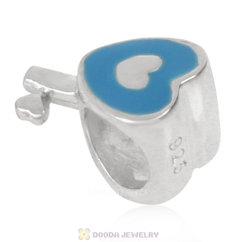 Sterling Silver Enamel Love Key Beads Wholesale
