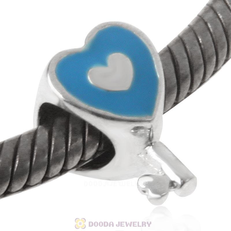 Sterling Silver Enamel Love Key Beads Wholesale