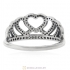 925 Sterling Silver Hearts Tiara Ring with Clear CZ
