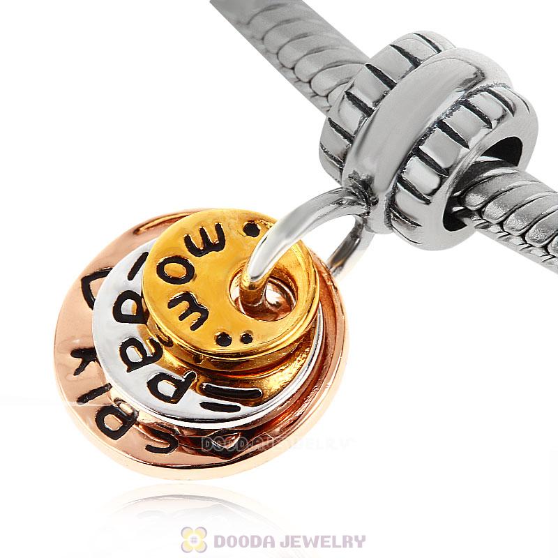 Mom Dad Kids Happy Family Charms