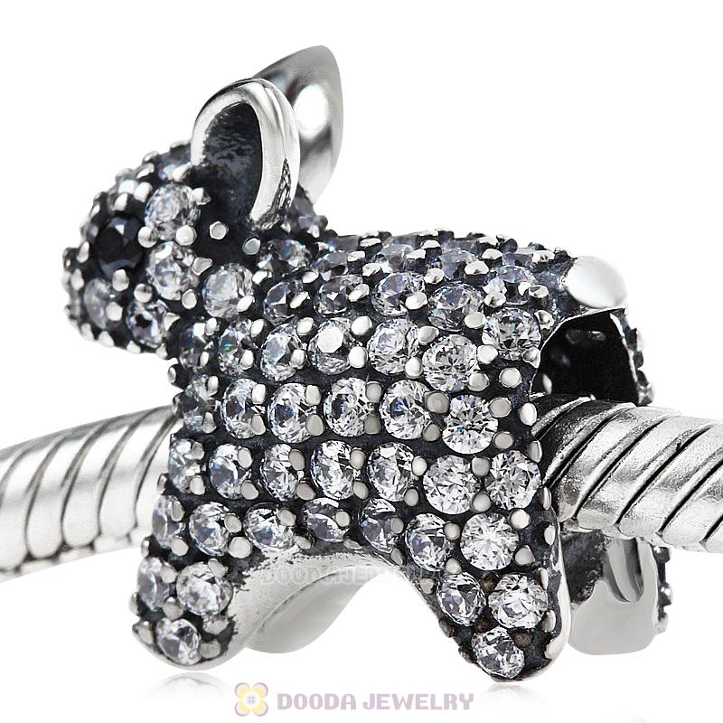 Clear Cubic Zirconia Rabbit Charm