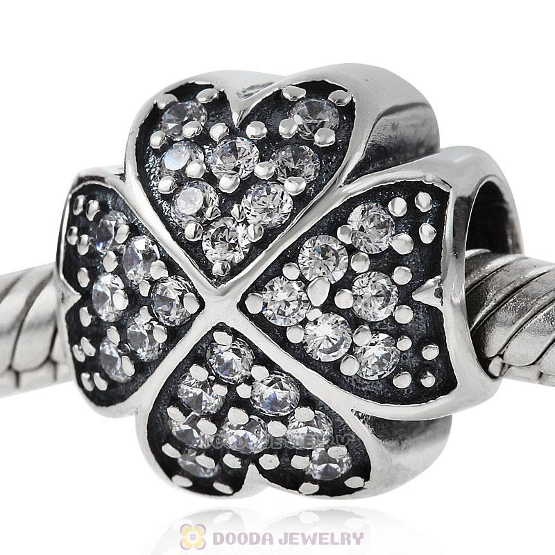 Clear Cubic Zirconia Clover Charm