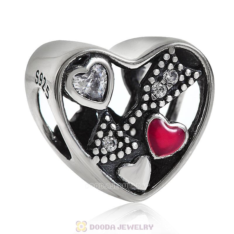Arrow Heart Charm Beads