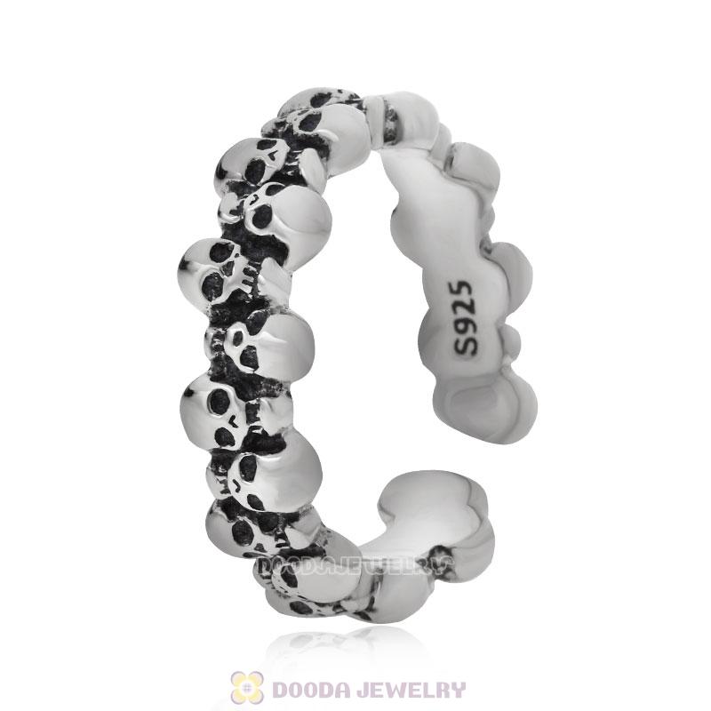 Terrible Skull Open Rings 925 Silver
