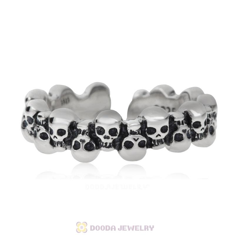 Terrible Skull Open Rings 925 Silver
