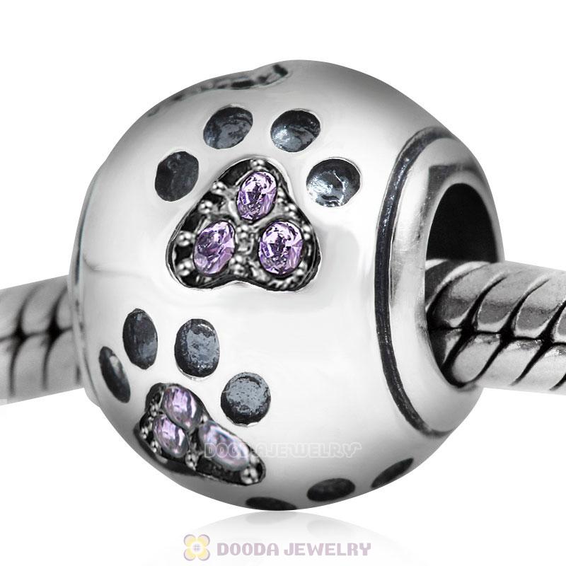 Dog Paw Print Charm Tanzanite Crystal