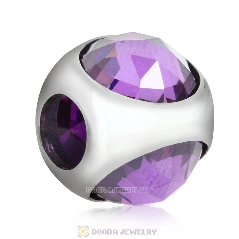 Purple Faceted Crystal Bead