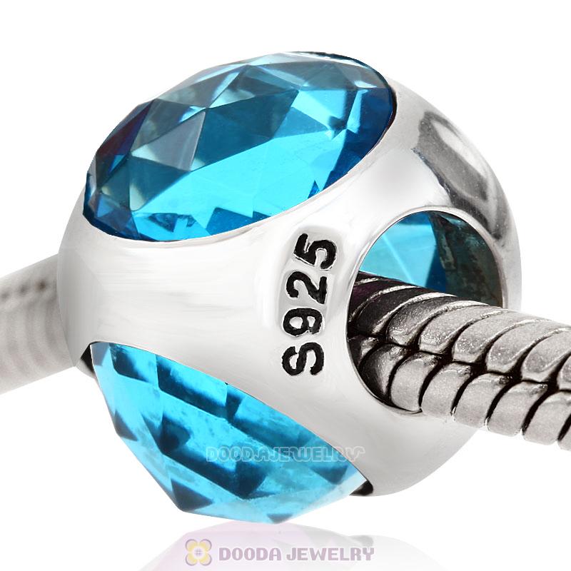 Aquamarine Blue Faceted Crystal Bead