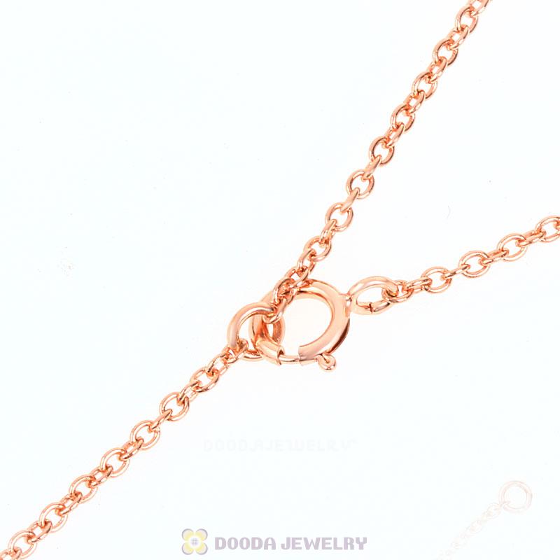 Rose Gold Basic Necklace for European Charms
