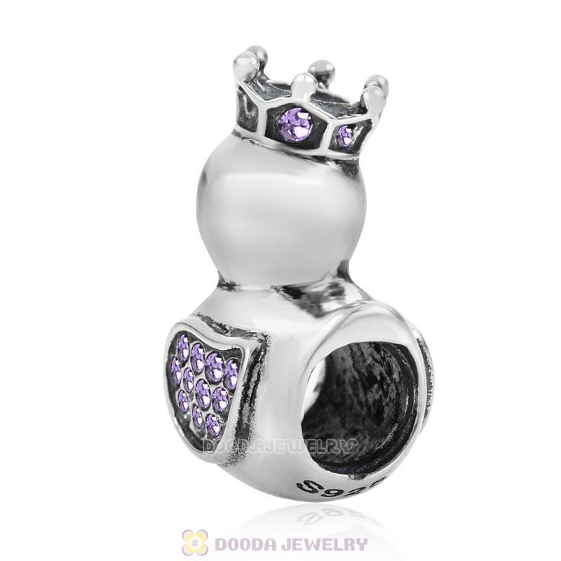 Pleasing Duck Crown Tanzanite Crystal Charm 925 Sterling Silver 
