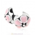 925 Sterling Silver European Cherry Blossom Pink Enamel Clip Beads 